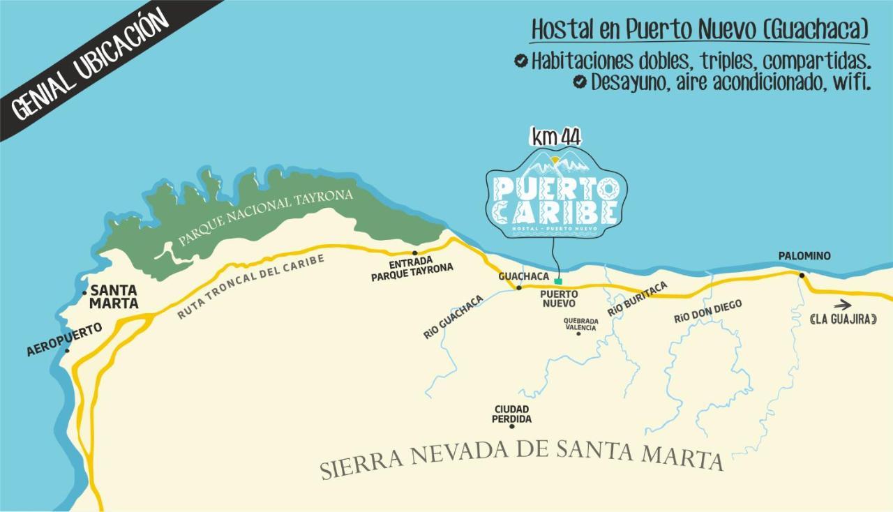 Puerto Caribe Hostal Guachaca Dış mekan fotoğraf